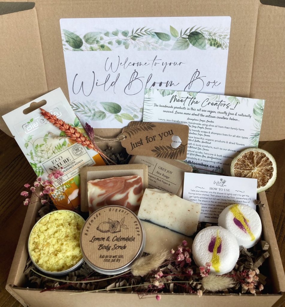 Fruity-floral Shower & Skincare Set - Wild Bloom Box - Handcrafted ...